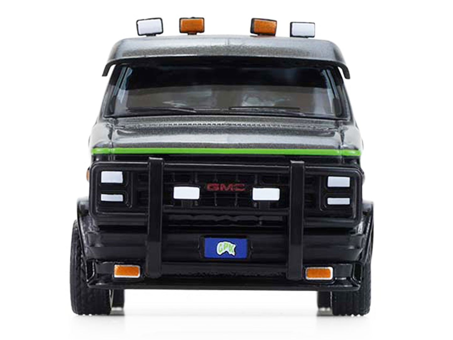 GreenLight 1983 GMC Vandura Van Gray Metallic and Black with Green Slime Graphics "Petey Da Fool" "Garbage Pail Kids" Series 8 1/64 Diecast Model Car by <h2>1983 Greenlight</h2> <p>High-quality perfec