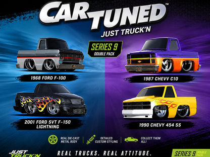 "Just Truck'n" Double Pack Series 9 Set of 4 Cars Diecast Model Cars by CarTuned