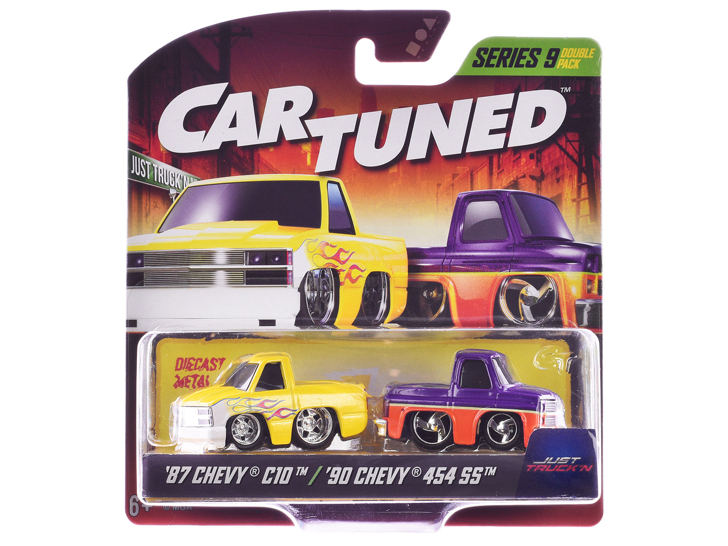 "Just Truck'n" Double Pack Series 9 Set of 4 Cars Diecast Model Cars by CarTuned