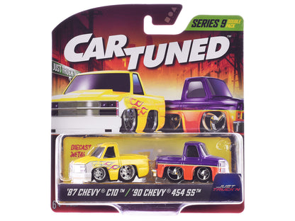 "Just Truck'n" Double Pack Series 9 Set of 4 Cars Diecast Model Cars by CarTuned