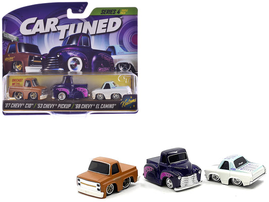 "Kustoms" Series 4 Chevrolet Triple Pack Set of 3 Cars T&y Diecast Model Cars by CarTuned