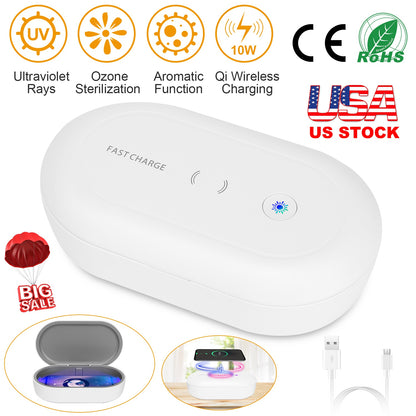 Uv Light Sanitizer Box Portable 10W Phone Wireless Charging Disinfection Lamp W
