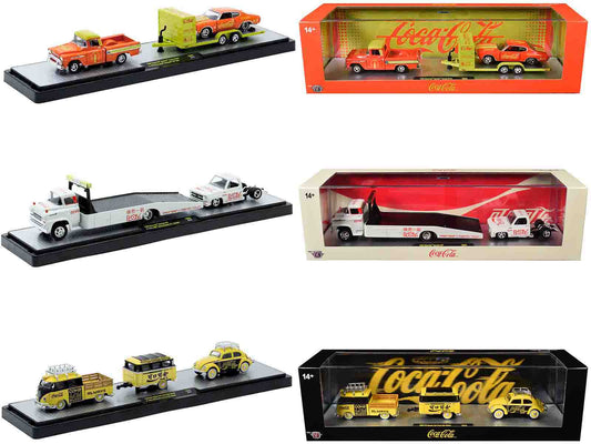Auto Haulers "Coca-Cola" Set of 3 pieces Release 43 Limited Edition to 6200 pieces Worldwide 1/64 T&y Diecast Models by M2 Machines