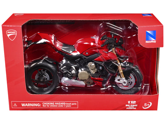 Ducati Supernaked V4S Motorcycle Red 1/12 T&y Diecast Motorcycle Model by New Ray
