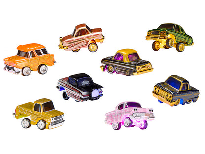 "Lowriders Show Glow" Series 2 Set of 8 Pieces Diecast Model Cars by CarTuned