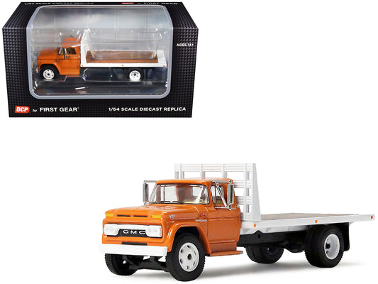 GMC 4000 Flatbed Truck Omaha Orange 1/64 T&y Diecast Model by DCP/First Gear