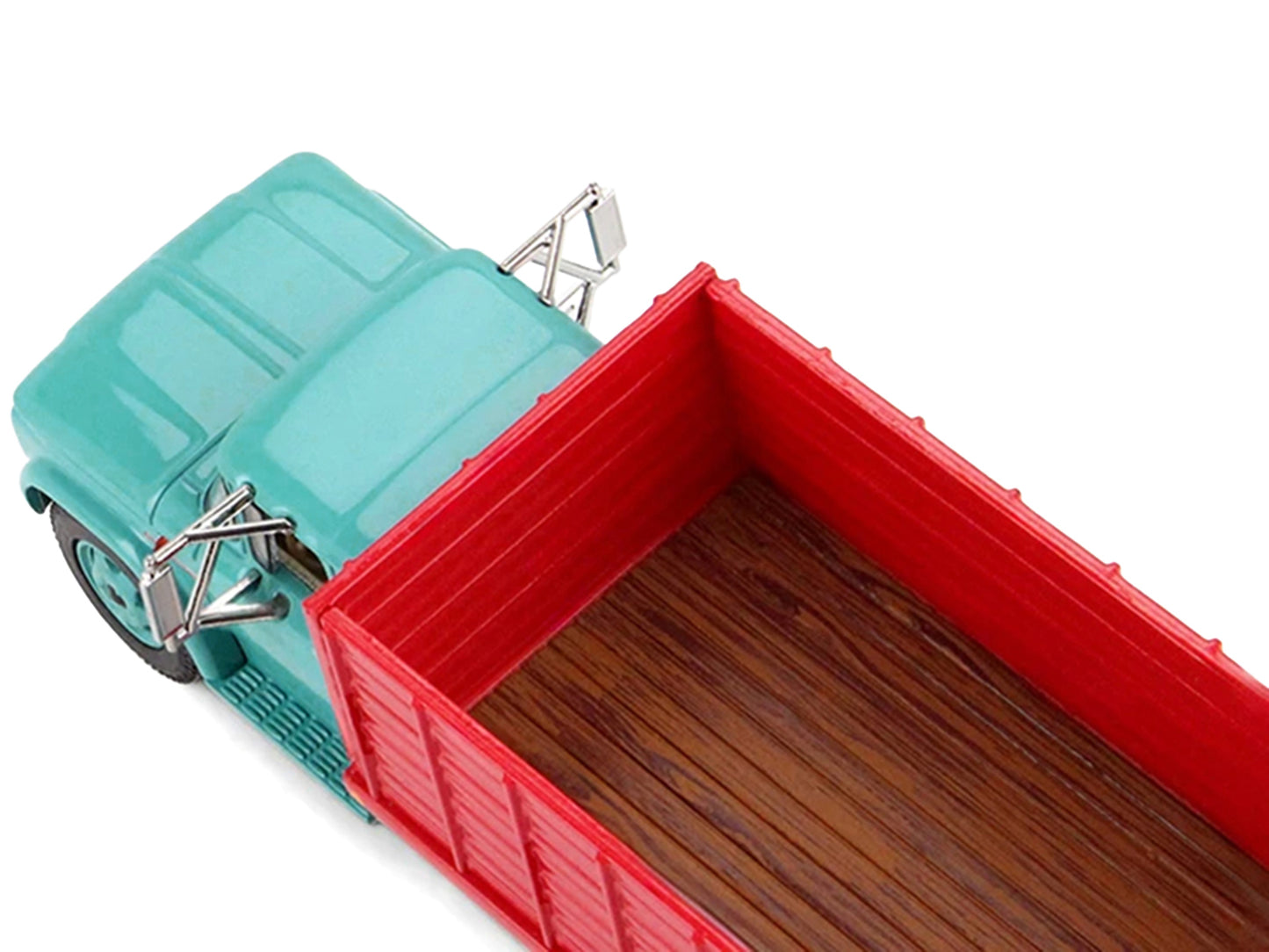 GMC 4000 Grain Truck Turquoise with Red Container 1/64 Diecast Model by DCP/First Gear