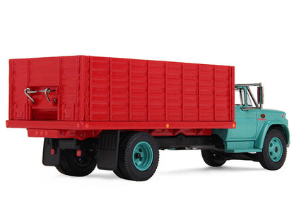 GMC 4000 Grain Truck Turquoise with Red Container 1/64 Diecast Model by DCP/First Gear