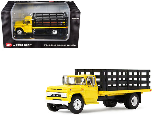 GMC 4000 Stake Truck Bright Yellow 1/64 T&y Diecast Model by DCP/First Gear