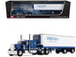 Peterbilt 351 with 63" Flat Top Sleeper and 40' Vintage Trailer with Reefer "Western Distributing" Blue Metallic and White 1/64 Diecast Model by DCP/First Gear
