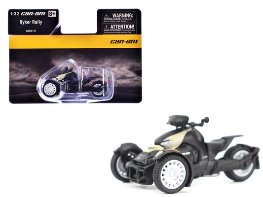 Can-Am Ryker Rally 3-Wheel Motorcycle Sand Storm and Black 1/32 T&y Diecast Model by BRP Models
