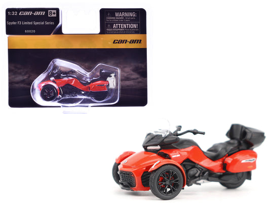 Can-Am Spyder F3 Limited Special Series 3-Wheel Motorcycle Viper Red 1/32 T&y Diecast Model by BRP Models