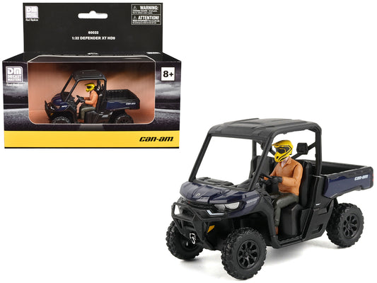 Can-Am Defender XT HD9 Navy Blue and Black with Driver Figure 1/32 T&y Diecast Model by BRP Models