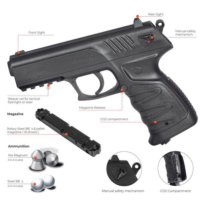 Gamo P-27 .177cal CO2 Powered Semi-Automatic BB/Pellet Pistol