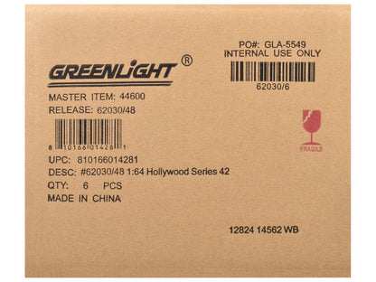 GreenLight "Hollywood Series" Set of 6 pieces Release 42 1/64 Diecast Model Cars by <h2>"Hollywood Greenlight</h2> <p>High-quality car perfect for collectors and enthusiasts. Features detailed interio