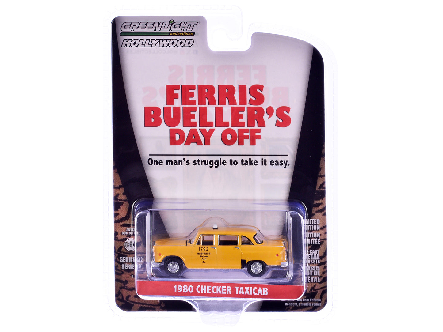 GreenLight 1980 Checker Taxicab "Yellow Cab Co. #1793" Yellow "Ferris Bueller's Day Off" (1986) Movie "Hollywood Series" Release 42 1/64 Diecast Model Car by <h2>1980 Greenlight</h2> <p>High-quality p