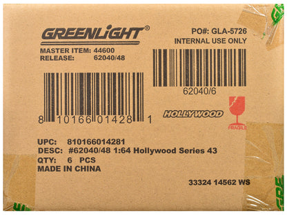 GreenLight "Hollywood Series" Set of 6 pieces Release 43 1/64 Diecast Model Cars by <h2>"Hollywood Greenlight</h2> <p>High-quality car perfect for collectors and enthusiasts. Features detailed interio
