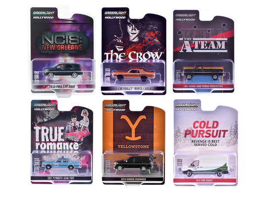 "Hollywood Series" Set of 6 pieces Release 43 1/64 T&y Diecast Model Cars by Greenlight