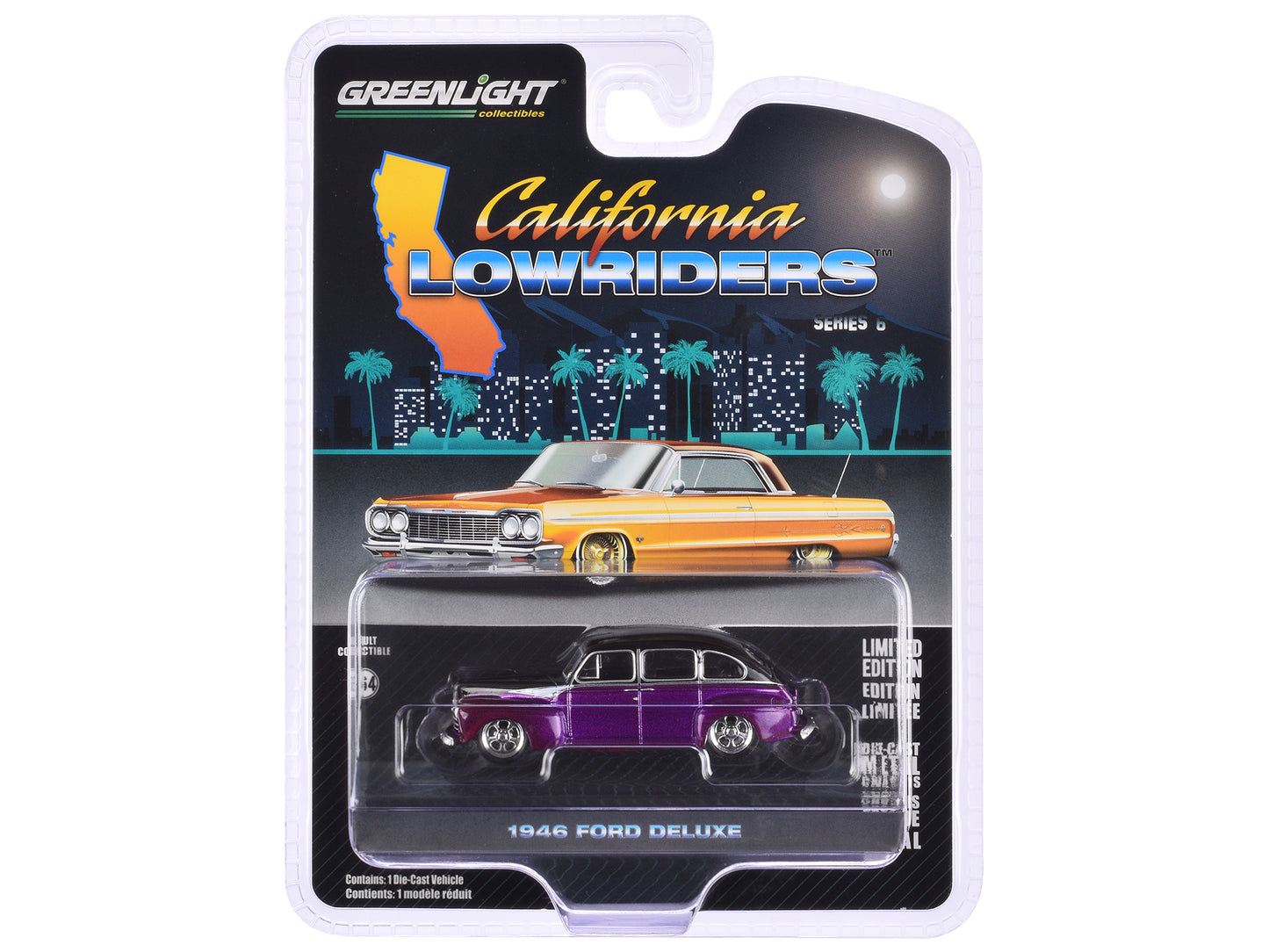 GreenLight 1946 Ford Fordor Super Deluxe Dark Purple Metallic and Black "California Lowriders" Series 6 1/64 Diecast Model Car by <h2>1946 Greenlight</h2> <p>High-quality perfect for collectors enthus