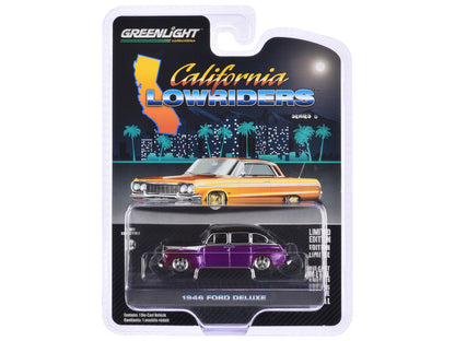 GreenLight 1946 Ford Fordor Super Deluxe Dark Purple Metallic and Black "California Lowriders" Series 6 1/64 Diecast Model Car by <h2>1946 Greenlight</h2> <p>High-quality perfect for collectors enthus