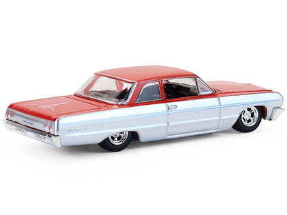 GreenLight 1964 Chevrolet Biscayne Lowrider Silver Metallic and Red Two-Tone "California Lowriders" Series 7 1/64 Diecast Model Car by <h2>1964 Greenlight</h2> <p>High-quality perfect for collectors e