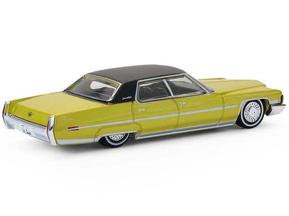 GreenLight 1971 Cadillac Sedan Deville Lowrider Gold Metallic with Black Top "California Lowriders" Series 7 1/64 Diecast Model Car by <h2>1971 Greenlight</h2> <p>High-quality perfect for collectors a