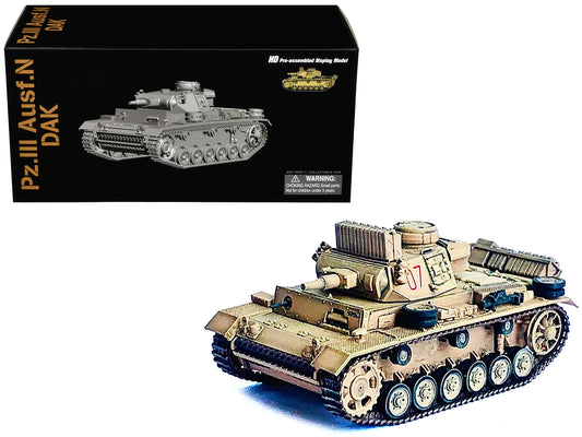 Germany Pz.Kpfw.III Ausf.N DAK Tank #07 "s.Pz.Abt.501 Tunisia" (1942/43) "NEO Dragon Armor" Series 1/72 Plastic Model by Dragon Models T&y