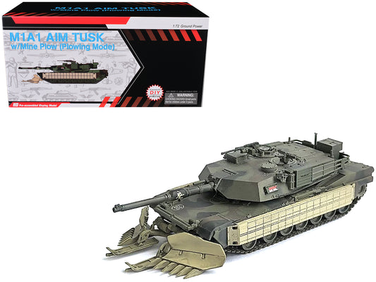 United States M1A1 AIM (Abrams Integrated Management) Tank with Mine Plow (Plowing Mode) #68 "United States Army" Olive Drab "NEO Dragon Armor" Series 1/72 Plastic Model by Dragon Models T&y
