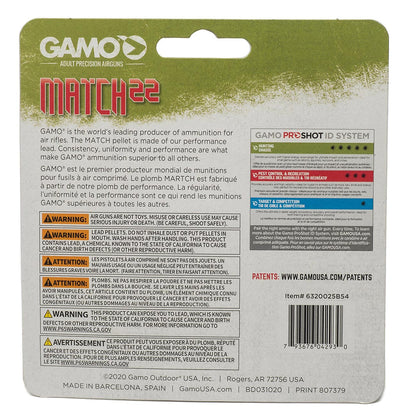 Gamo Match Grade Flat Nose Pellets 0.22cal (250 Count)