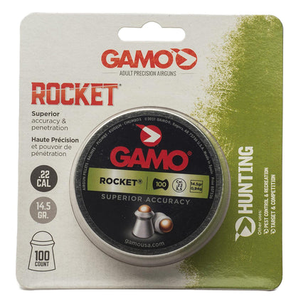 Gamo ROCKET PELLETS .22 CAL. TINS OF 100 - BLISTER PK