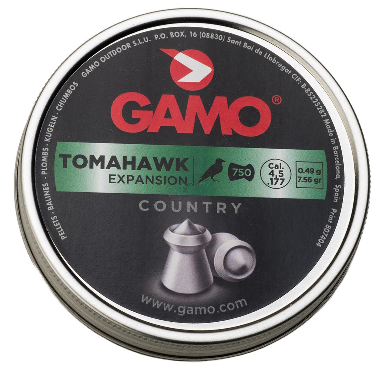 Gamo .177cal Pointed Hollow Point Lead Pellets - 7.56 Grain (750 Count)