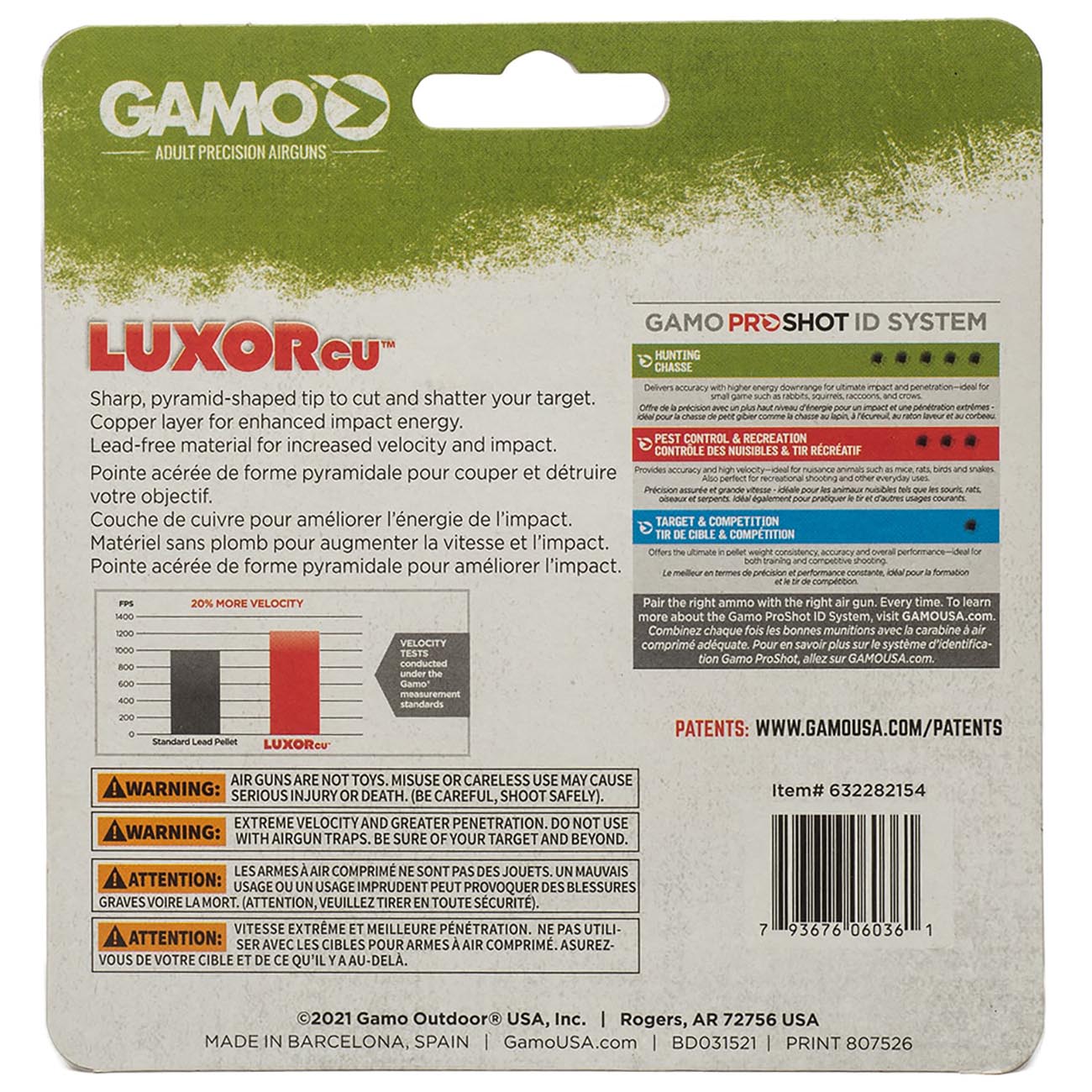 Gamo .22cal "Luxor Hunting" Pellets - 9.9 Grain (100 Count)