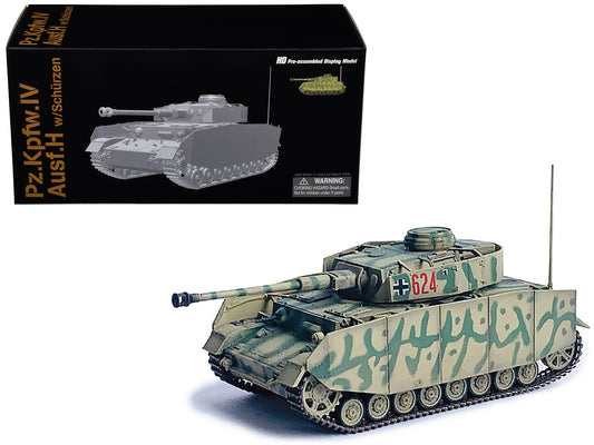 Germany Pz.Kpfw.IV Ausf.H with Schurzen Tank #624 "3.Pz.Div. Ukraine" (1943) "NEO Dragon Armor" Series 1/72 Plastic Model by Dragon Models T&y
