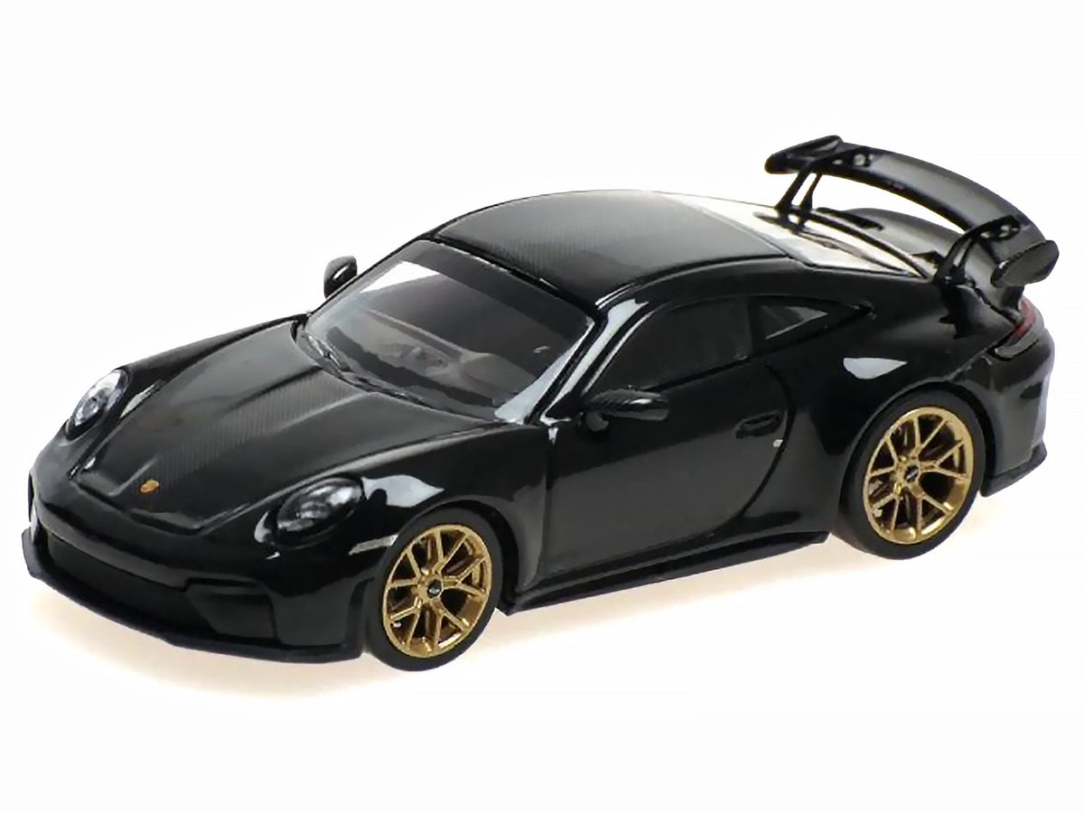 2025 Porsche 911 GT3 Weissach Package Black with Carbon Stripe 1/64 Diecast