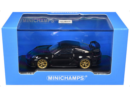 2025 Porsche 911 GT3 Weissach Package Black with Carbon Stripe 1/64 Diecast