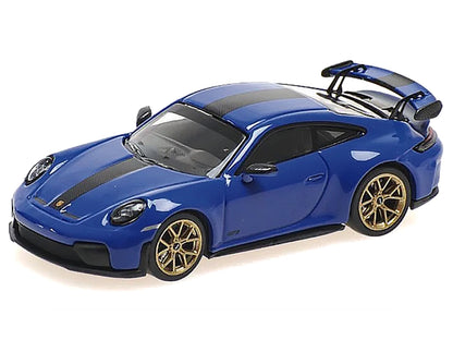 2025 Porsche 911 GT3 Weissach Package Blue with Carbon Stripe 1/64 Diecast