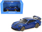 2025 Porsche 911 GT3 Weissach Package Blue with Carbon Stripe 1/64 Diecast