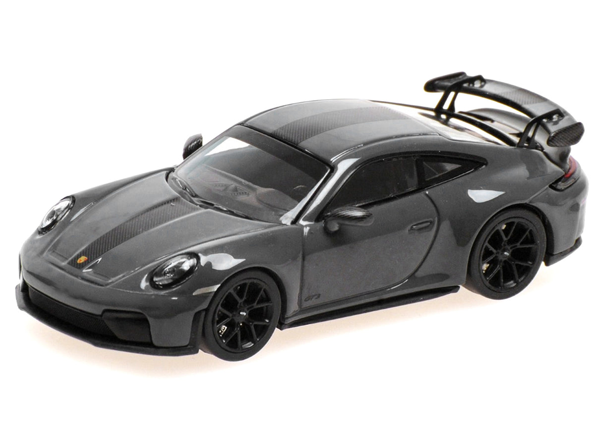 2025 Porsche 911 GT3 Weissach Package Gray with Carbon Stripe 1/64 Diecast