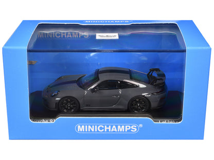 2025 Porsche 911 GT3 Weissach Package Gray with Carbon Stripe 1/64 Diecast
