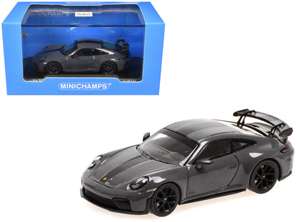 2025 Porsche 911 GT3 Weissach Package Gray with Carbon Stripe 1/64 Diecast