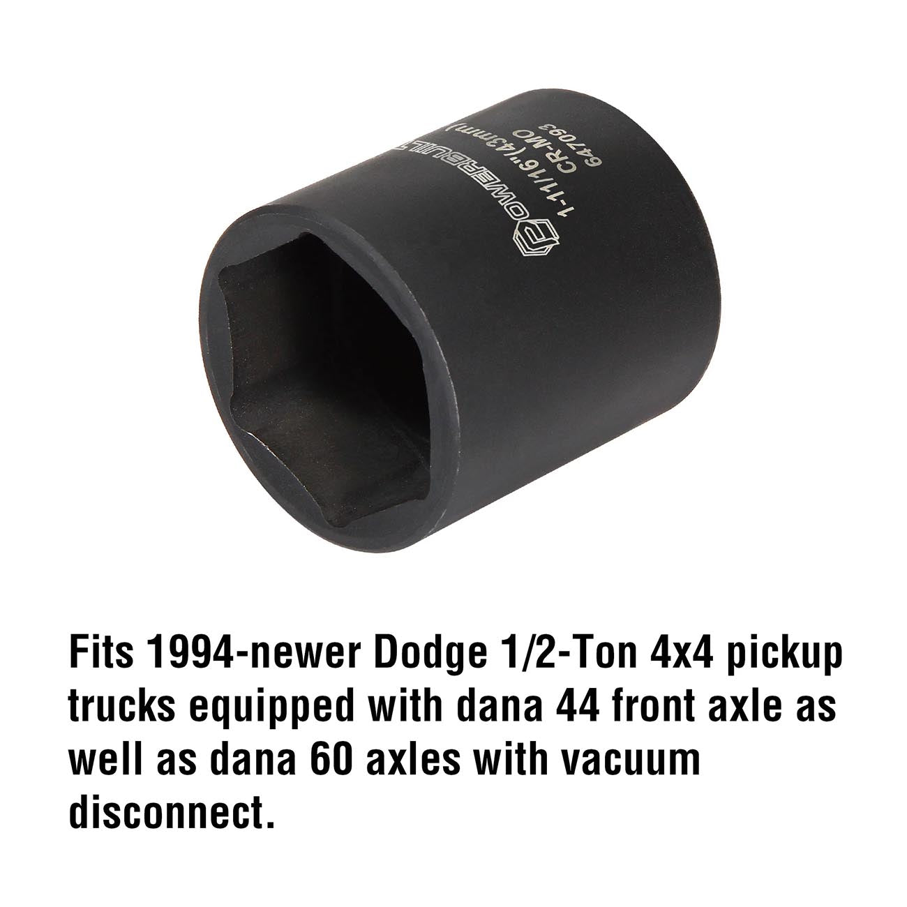 PowerBuilt SAE 1-11/16" Dodge Spindle Nut Impact Socket - 1/2" Drive