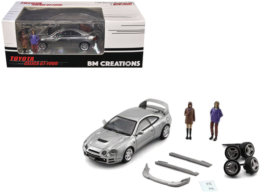 T&yota Celica GT-Four RHD (Right Hand Drive) ID Silver Metallic with 2 Figures and Accessories 1/64 T&y Diecast Model Car by BM Creations