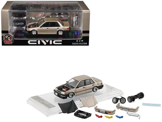 Honda Civic EF2 Champagne Metallic with Alternate Parts 1/64 T&y Diecast Model Car by BM Creations
