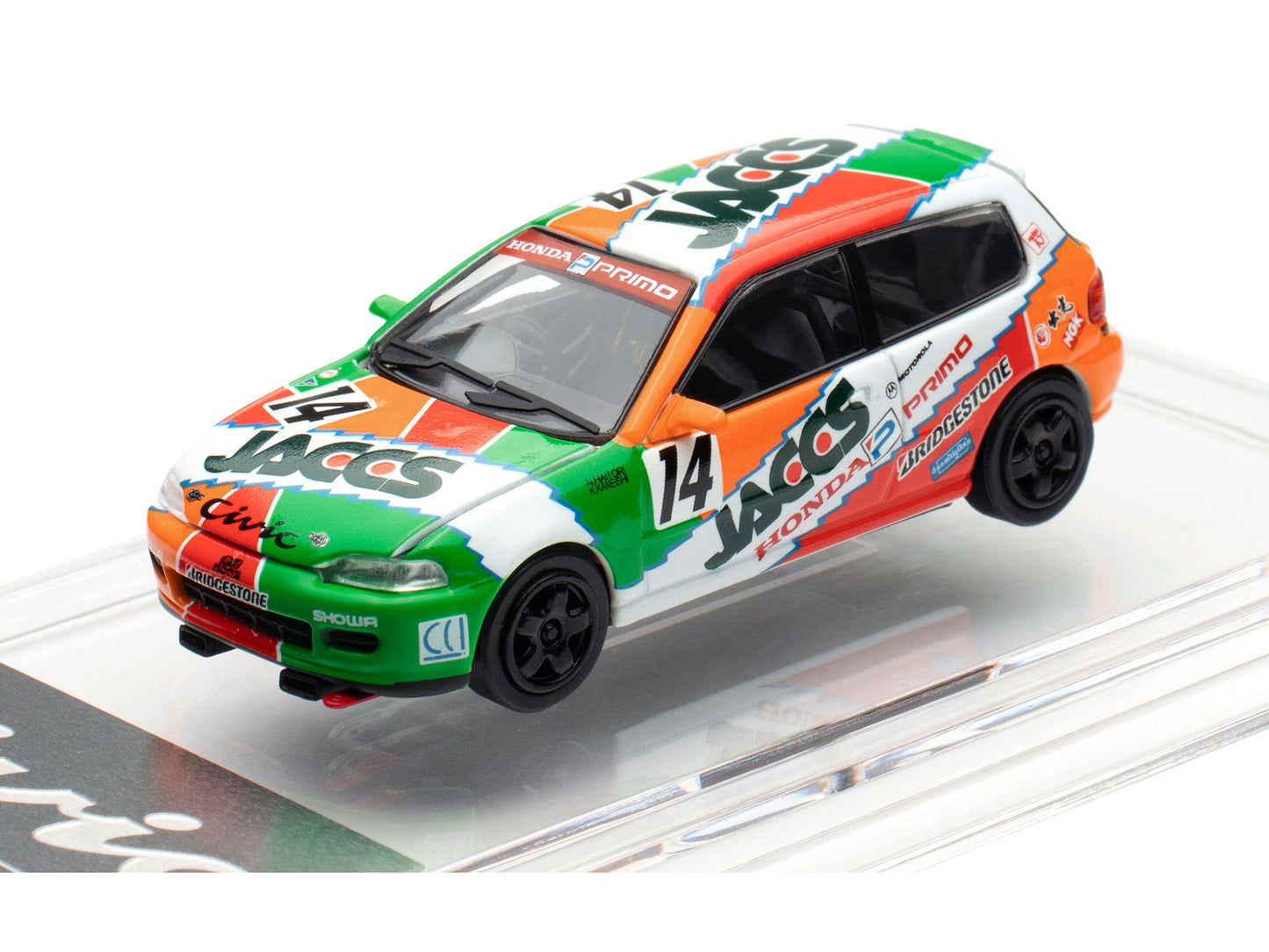 Honda Civic EG6 RHD (Right Hand Drive) #14 JACCS "Japanese Touring Car Championship" (1993) 1/64 T&y Diecast Model Car by BM Creations