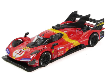 Ferrari 499P #51 James Calado - Antonio Giovinazzi - Alessandro Pier Guidi "Ferrari AF Corse" Winner "24 Hours of Le Mans" (2023) 1/64 T&y Diecast Model Car by Polistil