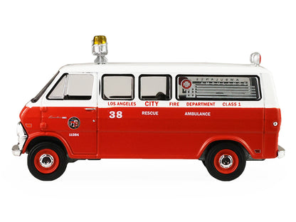 GreenLight 1969 Ford Econoline Ambulance "Los Angeles Fire Department" Red and White "Fire & Rescue" Series #5 1/64 Diecast Model Car by <h2>1969 Greenlight</h2> <p>High-quality perfect for collectors