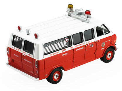 GreenLight 1969 Ford Econoline Ambulance "Los Angeles Fire Department" Red and White "Fire & Rescue" Series #5 1/64 Diecast Model Car by <h2>1969 Greenlight</h2> <p>High-quality perfect for collectors