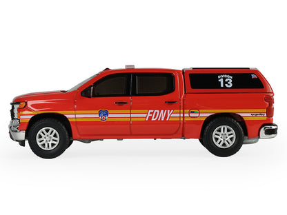 GreenLight 2023 Chevrolet Silverado Pickup Truck with Camper Shell "FDNY (New York City Fire Department)" Red Stripes "Fire & Rescue" Series #5 1/64 Diecast Model Car by <h2>2023 Greenlight</h2> <p>Hi