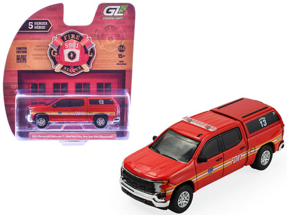 GreenLight 2023 Chevrolet Silverado Pickup Truck with Camper Shell "FDNY (New York City Fire Department)" Red Stripes "Fire & Rescue" Series #5 1/64 Diecast Model Car by <h2>2023 Greenlight</h2> <p>Hi