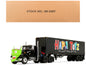 White Western Star 4800 with Green Goblin Head and 40' Vintage Trailer Black with Graphics "Maximum Overdrive" (1986) Movie 40th Anniversary 1/64 T&y Diecast Model by DCP/First Gear